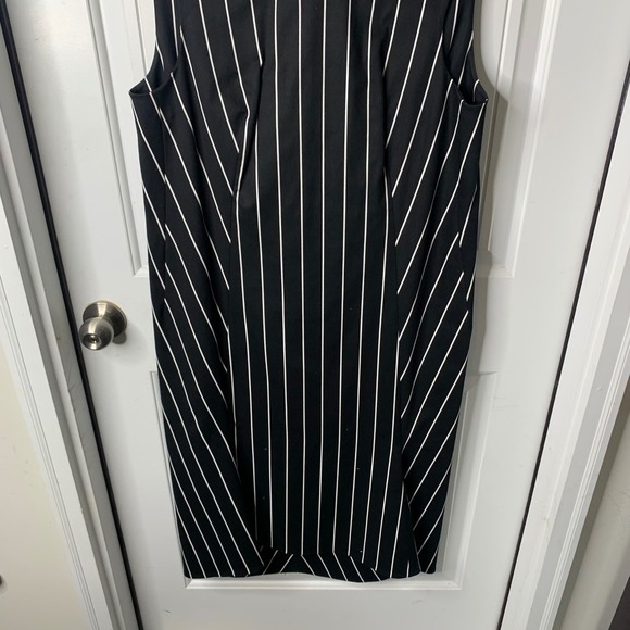 Balenciaga Striped black avant garde quiet luxury shift Dress minimalist size 42 - Picture 3 of 8